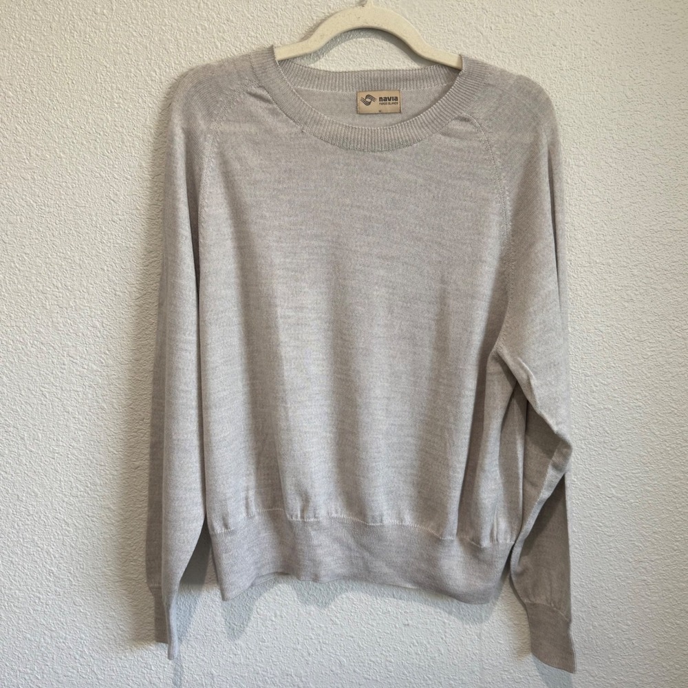 Navia Faroe Islands 100% Wool Crewneck Sweater Grey Medium‎ Knit Gorpcore